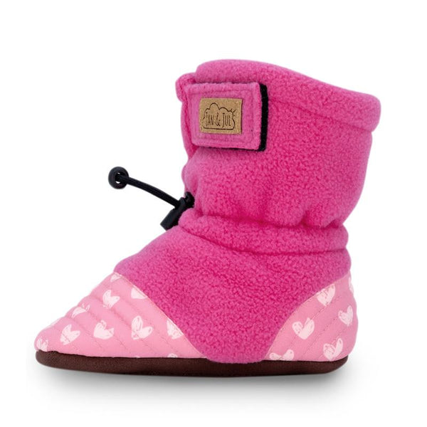 Jan & Jul Stay-Put Cozy Booties - Hearts-Pumpkin Pie Kids Canada