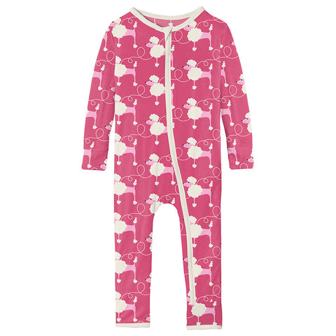 KicKee Pants Coverall with Zipper - Flamingo Poodles-Pumpkin Pie Kids Canada