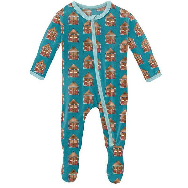 KicKee Pants Footie with Zipper - Bay Gingerbread-Pumpkin Pie Kids Canada