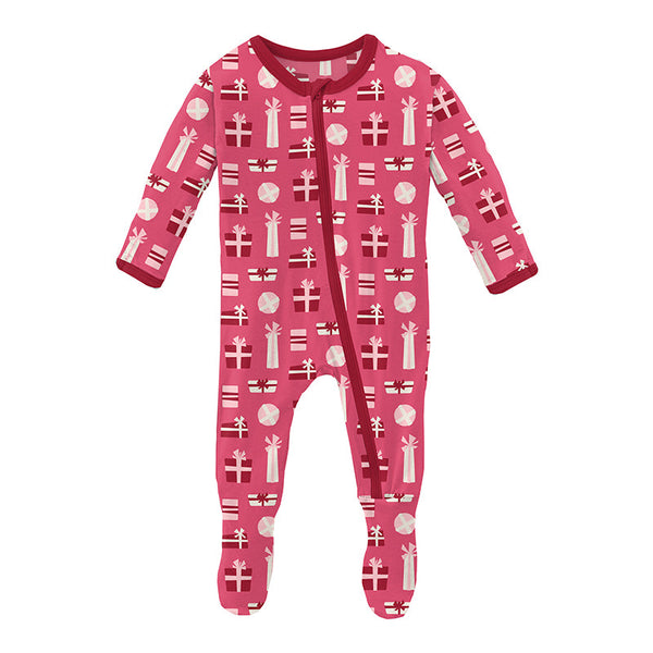 KicKee Pants Footie with Zipper - Winter Rose Presents-Pumpkin Pie Kids Canada