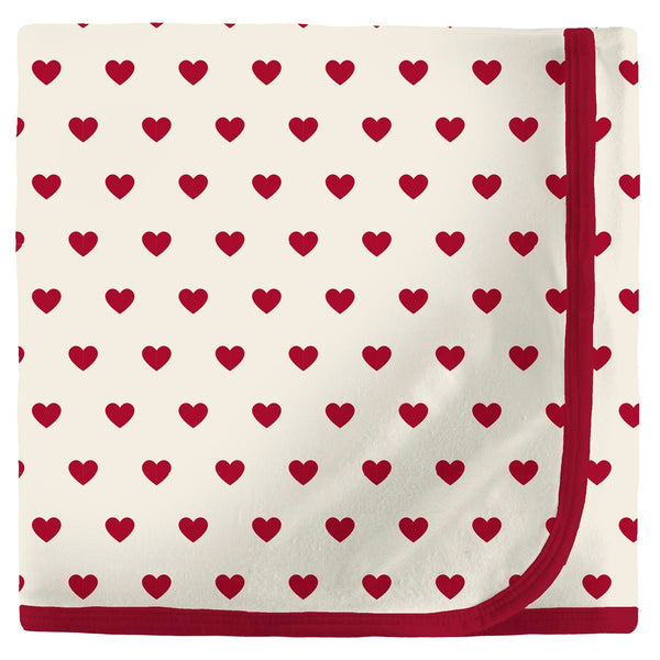 KicKee Pants Swaddling Blanket - Natural Hearts-Pumpkin Pie Kids Canada