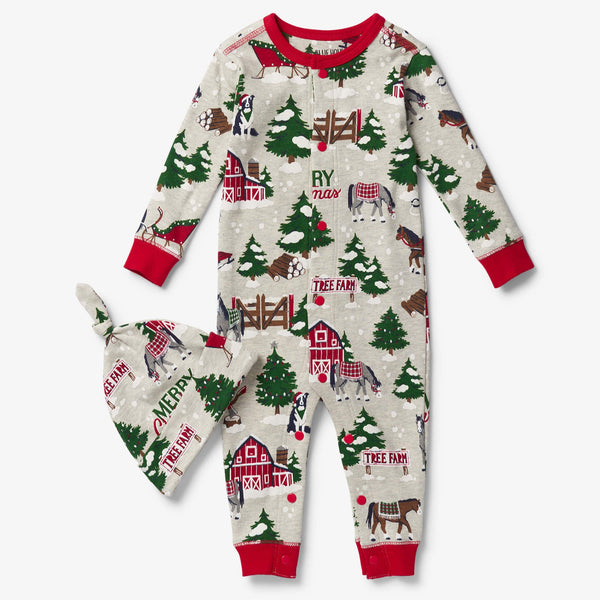 Little Blue House Coverall & Hat Set - Country Christmas-Pumpkin Pie Kids Canada