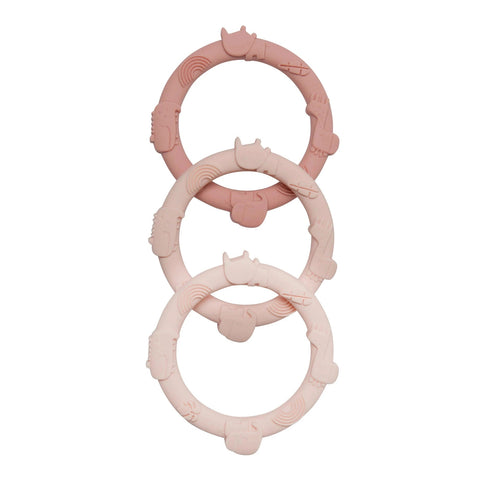 Loulou Lollipop Wild Teething Ring Set - Pink-Pumpkin Pie Kids Canada