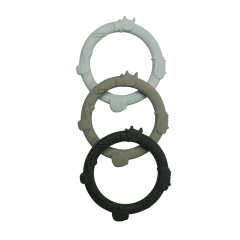 Loulou Lollipop Wild Teething Ring Set - Sage Green-Pumpkin Pie Kids Canada