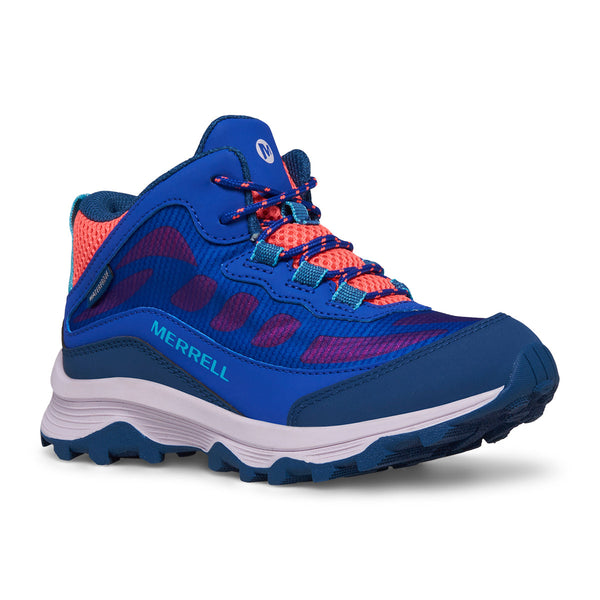 Merrell MoabSpeed Mid WP Hiker - Blue/Berry/Turquoise-Pumpkin Pie Kids Canada