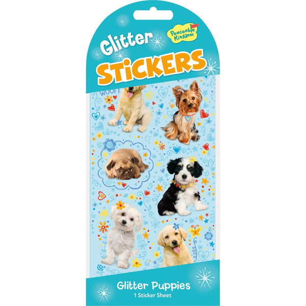 Peaceable Kingdom Stickers - Glitter Puppies-STK207-Pumpkin Pie Kids Canada