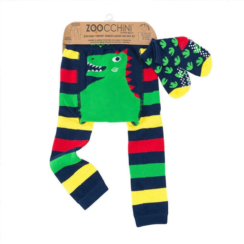 Zoocchini Legging & Sock Set - Devin the Dinosaur-Pumpkin Pie Kids Canada