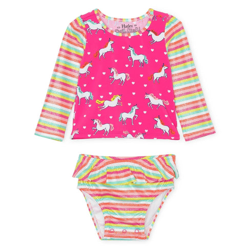 Hatley Rashguard Set - Prancing Unicorns-S20SUI1183 3-6M-Pumpkin Pie Kids Canada