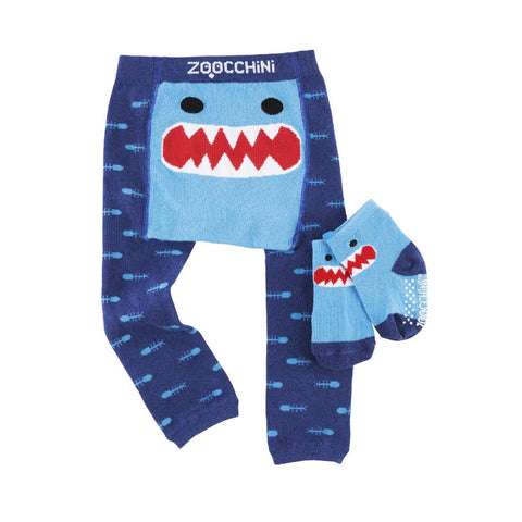 Zoocchini Legging & Sock Set - Shark-Pumpkin Pie Kids Canada