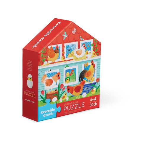 Crocodile Creek 50pc Flat House Puzzle - Chicken Coop
