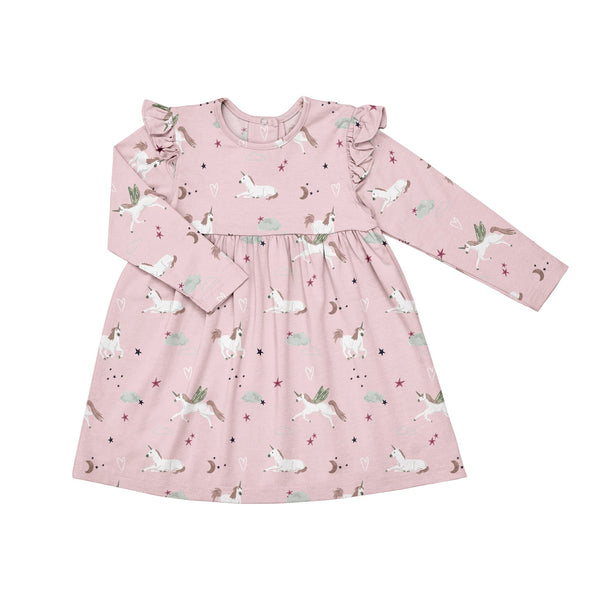 Coccoli Modal Dress - Unicorns-46123-602 2-Pumpkin Pie Kids Canada