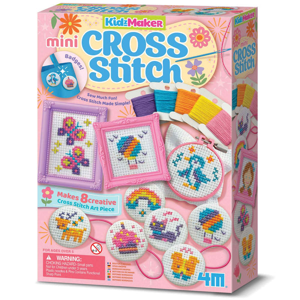 4M Mini Cross Stitch Buttons-P4822-Pumpkin Pie Kids Canada