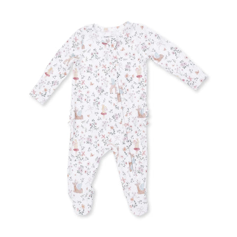 Angel Dear Ruffle Back Footie - Enchanted Woodland