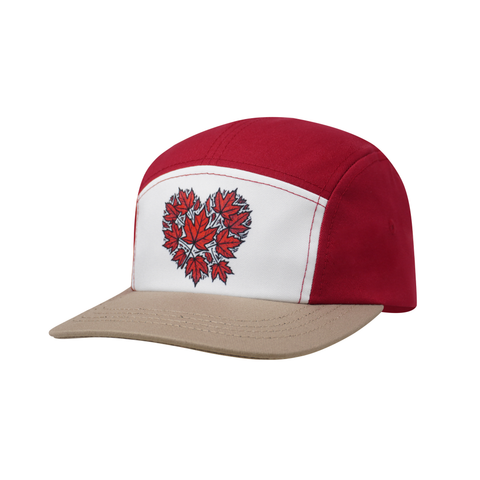 Ambler Maple Heart Cap - Red/White/Khaki-516-B/CHK AD-Pumpkin Pie Kids Canada