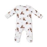 Angel Dear 2W Zipper Footie - Baby Beavers-Pumpkin Pie Kids Canada