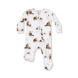 Angel Dear 2W Zipper Footie - Baby Beavers-Pumpkin Pie Kids Canada