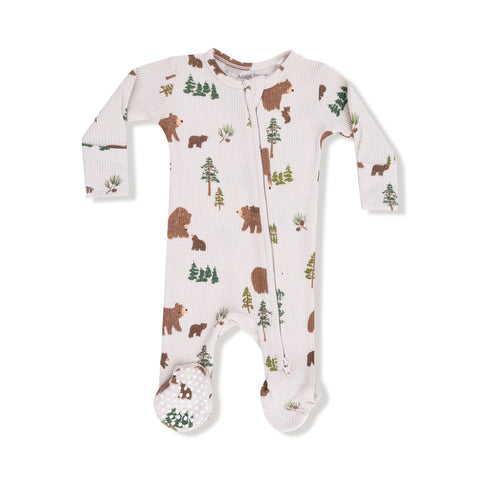 Angel Dear 2W Zipper Footie - Sweet Brown Bears-Pumpkin Pie Kids Canada