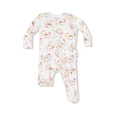 Angel Dear 2W Zipper Ruffle Footie - Floral Owl Families-128-F25-FOF NB-Pumpkin Pie Kids Canada