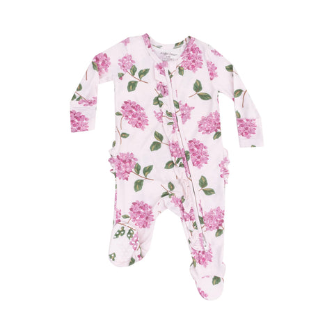 Angel Dear 2W Zipper Ruffle Footie - Hydrangeas-Pumpkin Pie Kids Canada