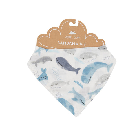 Angel Dear Bandana Bib - Blue Whales-180-S24-BLW-Pumpkin Pie Kids Canada