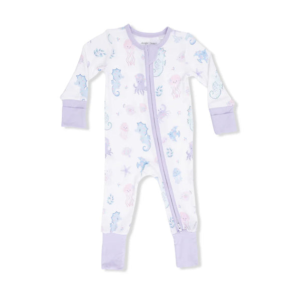 Angel Dear Convertible Romper - Floral Sea Creatures-126-S26-SEC 0-3M-Pumpkin Pie Kids Canada
