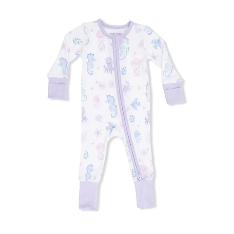 Angel Dear Convertible Romper - Floral Sea Creatures-126-S26-SEC 0-3M-Pumpkin Pie Kids Canada