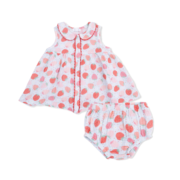 Angel Dear Jill Dress with Bloomer - Strawberry Bliss-Pumpkin Pie Kids Canada