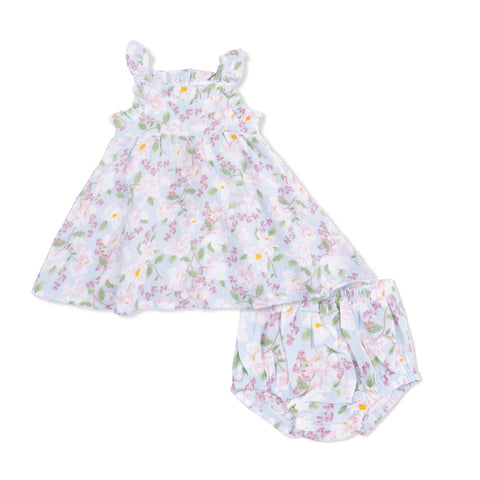 Angel Dear Paperbag Ruffle Sundress - Magnolias-571-S26-MAG 2-Pumpkin Pie Kids Canada