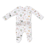 Angel Dear Ruffle Back Footie - Cute Farm Animals Pink-Pumpkin Pie Kids Canada