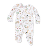 Angel Dear Ruffle Back Footie - Cute Farm Animals Pink-Pumpkin Pie Kids Canada