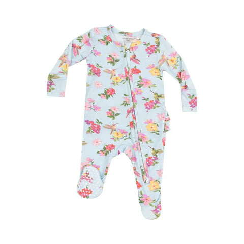 Angel Dear Ruffle Back Footie - Cute Hummingbirds-Pumpkin Pie Kids Canada