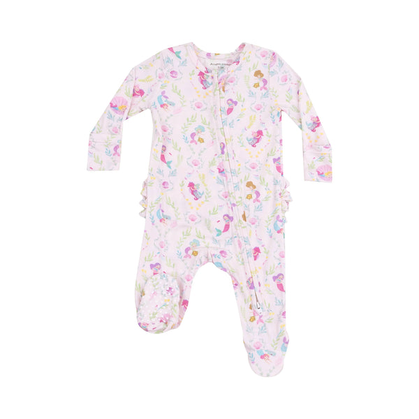 Angel Dear Ruffle Back Footie - Mermaids-653-S25-MER NB-Pumpkin Pie Kids Canada