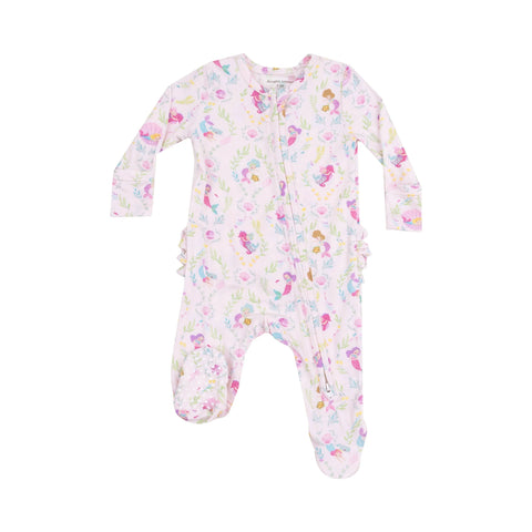 Angel Dear Ruffle Back Footie - Mermaids-653-S25-MER NB-Pumpkin Pie Kids Canada