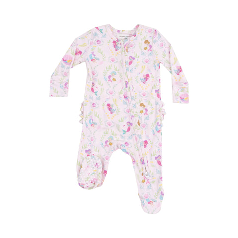 Angel Dear Ruffle Back Footie - Mermaids-Pumpkin Pie Kids Canada