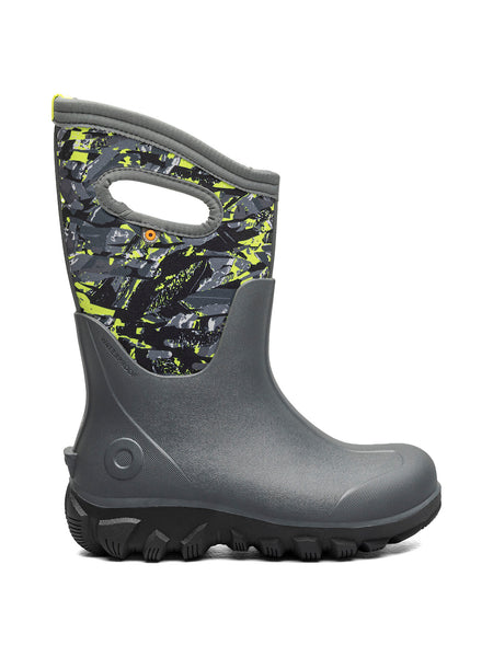 Bogs Classic Seamless Boot - Edgy Camo Dark Grey-Pumpkin Pie Kids Canada