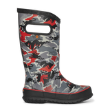 Bogs Rainboot Topo Camo - Black-Pumpkin Pie Kids Canada