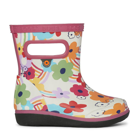 Bogs Skipper II Rainboot - Rainbow Flower Bone-73176I-107 6-Pumpkin Pie Kids Canada