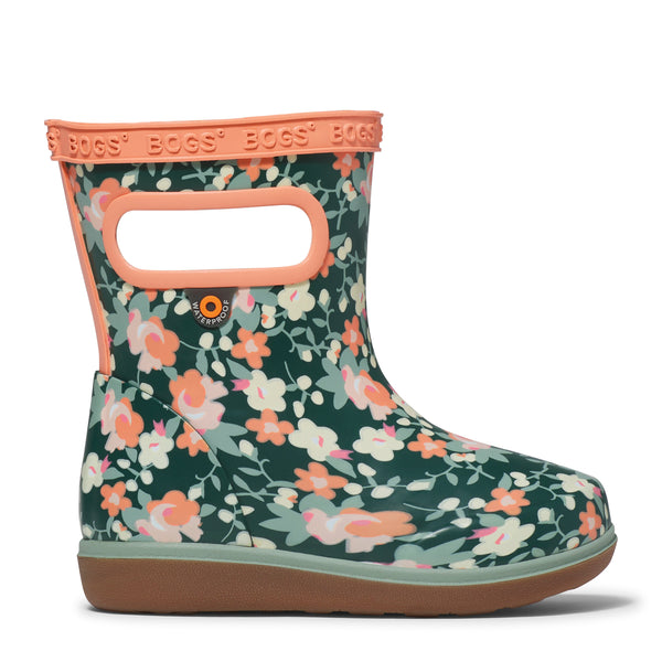 Bogs Skipper II Rainboot - Small Floral Emerald-Pumpkin Pie Kids Canada