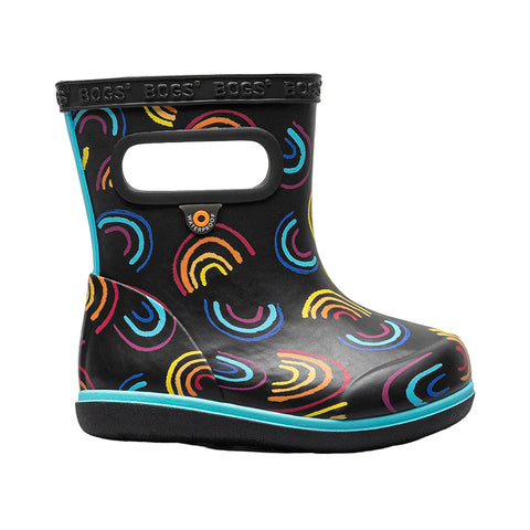 Bogs Skipper Rainboot - Rainbow Black-Pumpkin Pie Kids Canada
