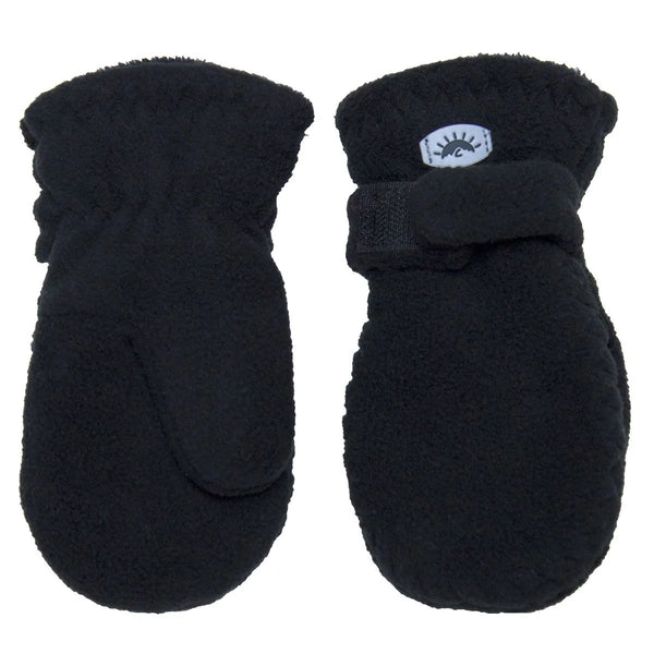 Calikids Fleece Mitts - Black-Pumpkin Pie Kids Canada