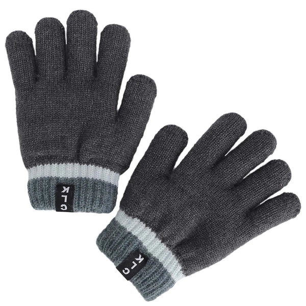 Calikids Knit Gloves - Charcoal Grey-Pumpkin Pie Kids Canada