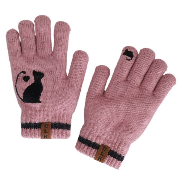 Calikids Knit Gloves - Pink-Pumpkin Pie Kids Canada