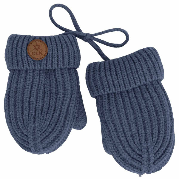 Calikids Knit Mitten w/Cord - Blue-W2650-BLU BABY-Pumpkin Pie Kids Canada