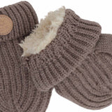 Calikids Knit Mitten w/Cord - Mocha-W2650-MOC BABY-Pumpkin Pie Kids Canada