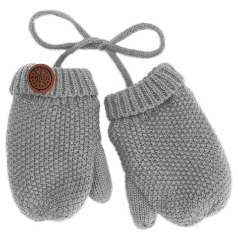 Calikids Knit Mitts - Grey-Pumpkin Pie Kids Canada