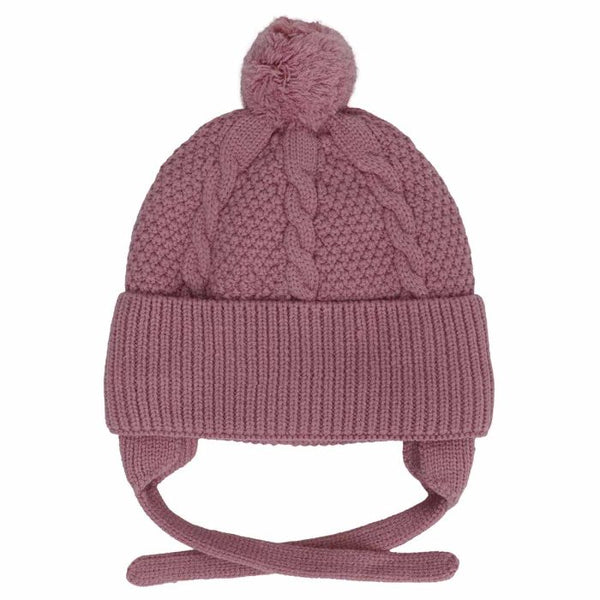 Calikids Knit Pompom Hat - Cameo Pink-W2601-CMPK XS-Pumpkin Pie Kids Canada