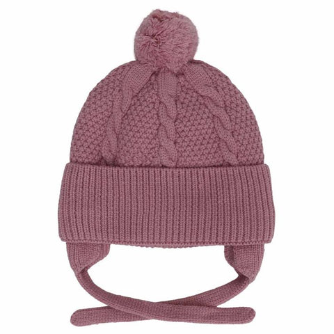 Calikids Knit Pompom Hat - Cameo Pink-W2601-CMPK XS-Pumpkin Pie Kids Canada