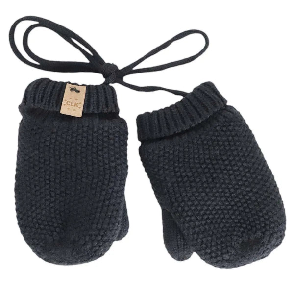 Calikids Soft Touch Knit Mitts - Black Ink-Pumpkin Pie Kids Canada