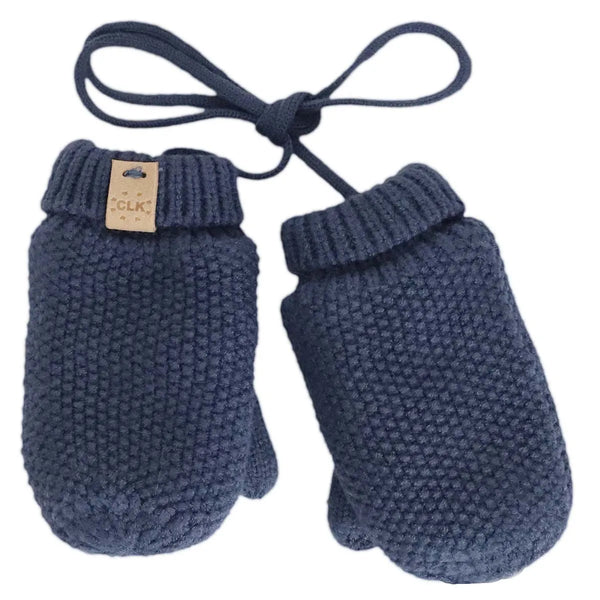 Calikids Soft Touch Knit Mitts - Blue-Pumpkin Pie Kids Canada
