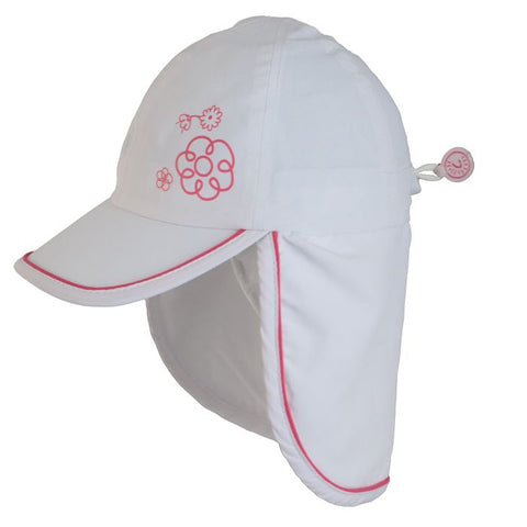 Calikids UV Flap Hat - White-Pumpkin Pie Kids Canada